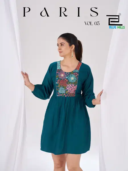 Paris Vol 3 By Blue Hills Rayon Embroidery Bulk Ladies Top Orders In India